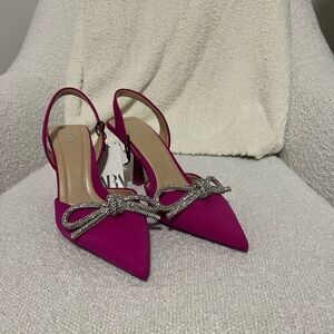 Zara pink bow heels